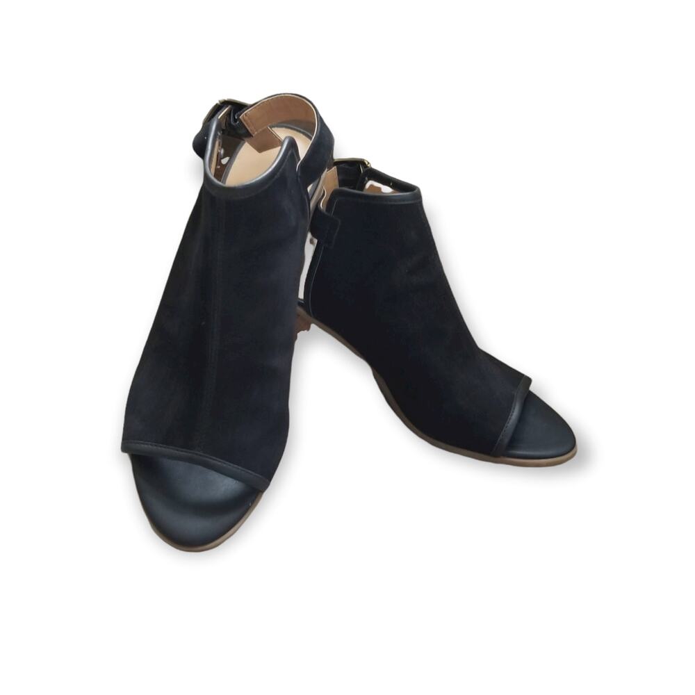 Franco Fortini Block Heel Leather upper shoe boots Color Black - Size 8,5M